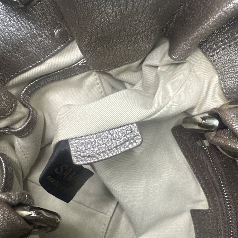 Michael Kors Collection Metallic Silver Large Bag 13” Sample VGUC CHARITY - Picture 7 of 9